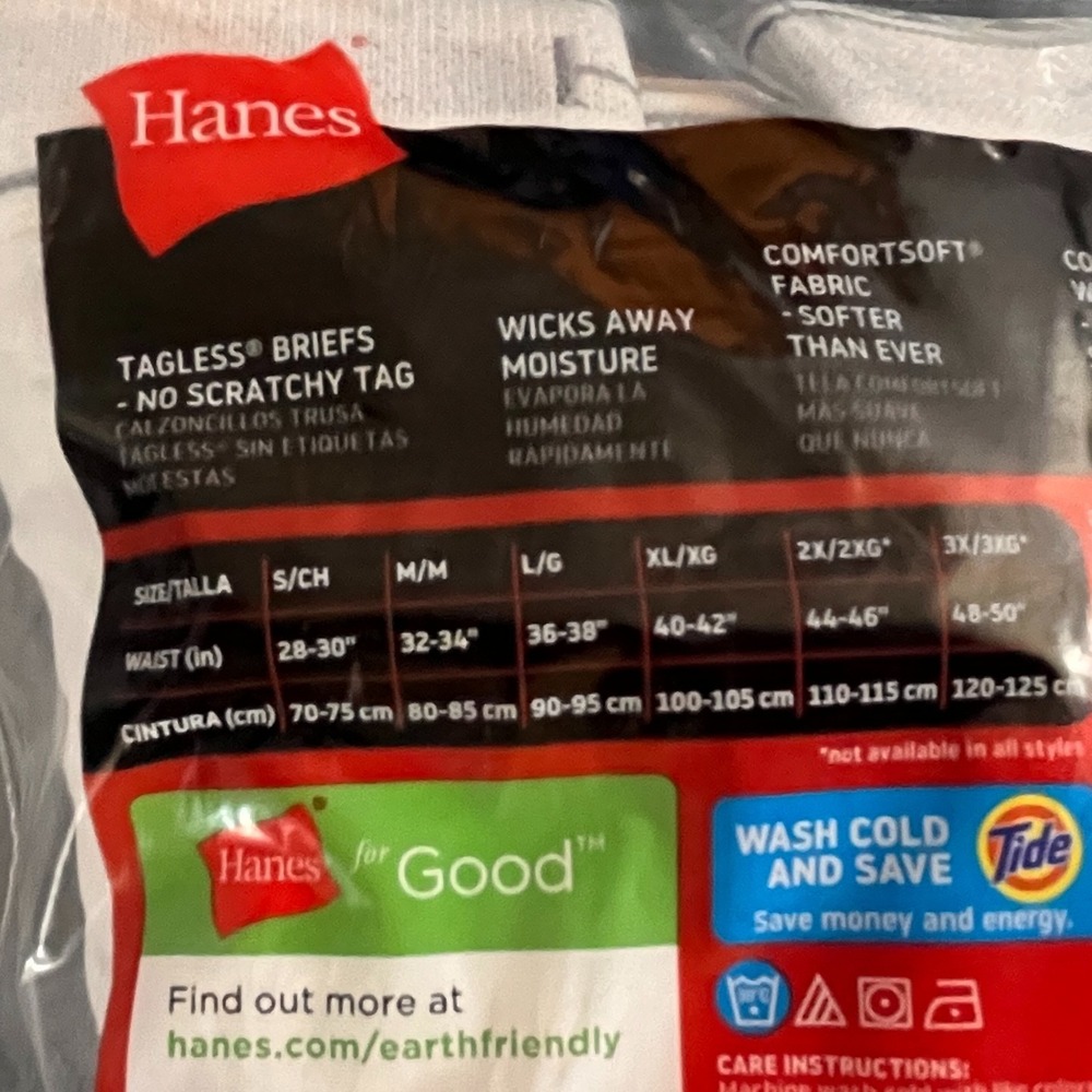 HANES 5-Pack Comfort Flex Waistband Tagless Briefs Men's Size S (28-30") - Picture 3 of 3
